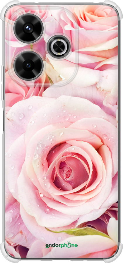 Силикон с усиленными углами чехол Розы для Xiaomi Poco M6 4G - 525sp-3798 изображение 