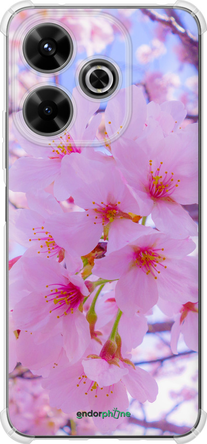 Силикон с усиленными углами чехол Сакура для Xiaomi Poco M6 4G - 6029sp-3798 изображение 