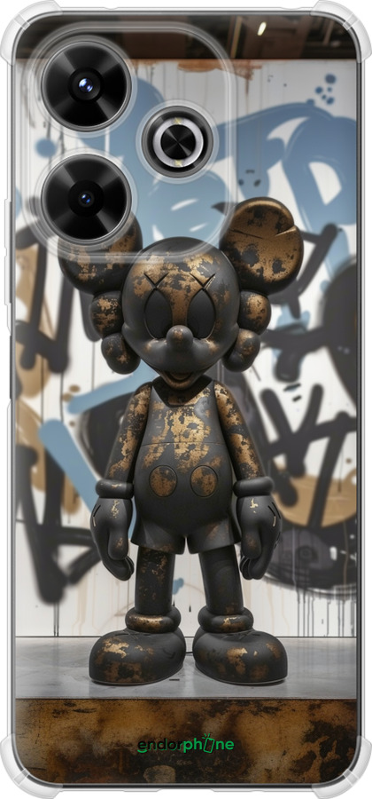 Силикон с усиленными углами чехол Bronze kaws v2 для Xiaomi Poco M6 4G - 6098sp-3798 изображение 