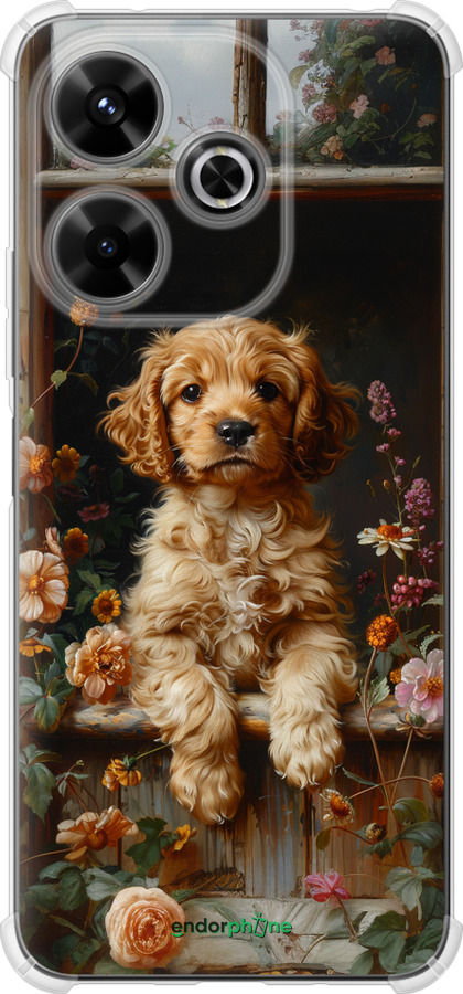 Силикон с усиленными углами чехол Щенок cocker spaniel для Xiaomi Poco M6 4G - 6136sp-3798 изображение 