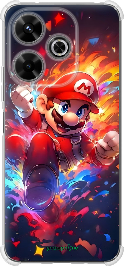 Силикон с усиленными углами чехол Супер Марио для Xiaomi Poco M6 4G - 6342sp-3798 изображение 
