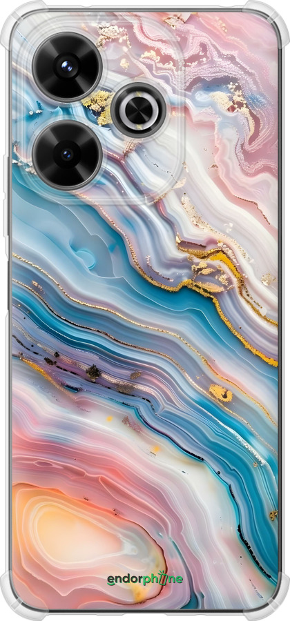 Силикон с усиленными углами чехол Мрамор красивый для Xiaomi Poco M6 4G - 6376sp-3798 изображение 