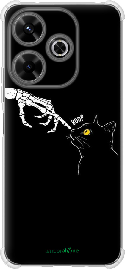 Силикон с усиленными углами чехол Кошка для Xiaomi Poco M6 4G - 6505sp-3798 изображение 