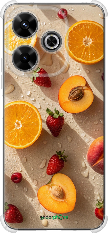 Силикон с усиленными углами чехол Фрукты 3 для Xiaomi Poco M6 4G - 6703sp-3798 изображение 