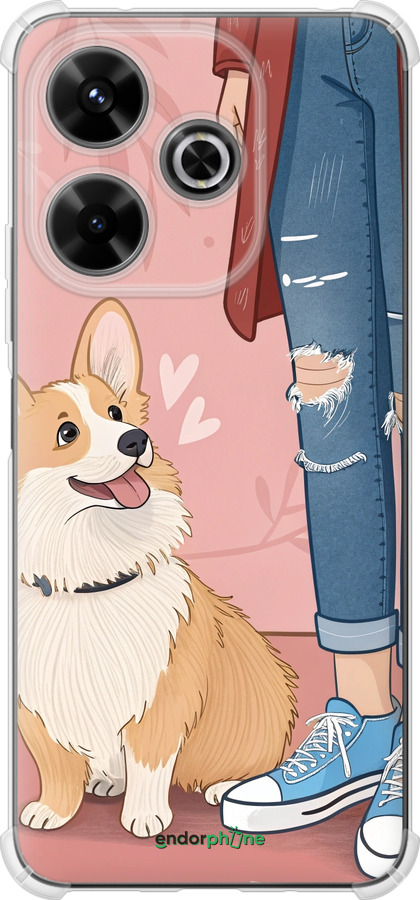 Силикон с усиленными углами чехол Корги 3 для Xiaomi Poco M6 4G - 6707sp-3798 изображение 