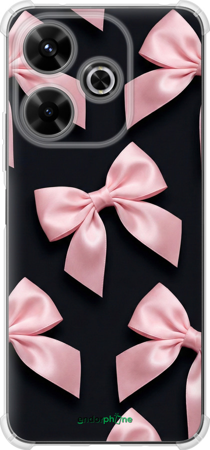 Силикон с усиленными углами чехол Coquette Ribbons Dark Coquette для Xiaomi Poco M6 4G - 6767sp-3798 изображение 