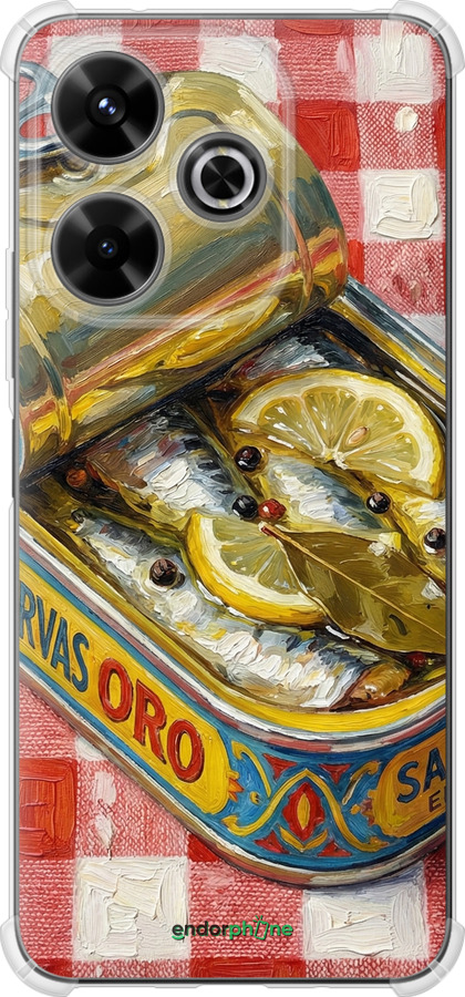 Силикон с усиленными углами чехол Vintage Sardine Tin Phone для Xiaomi Poco M6 4G - 6772sp-3798 изображение 