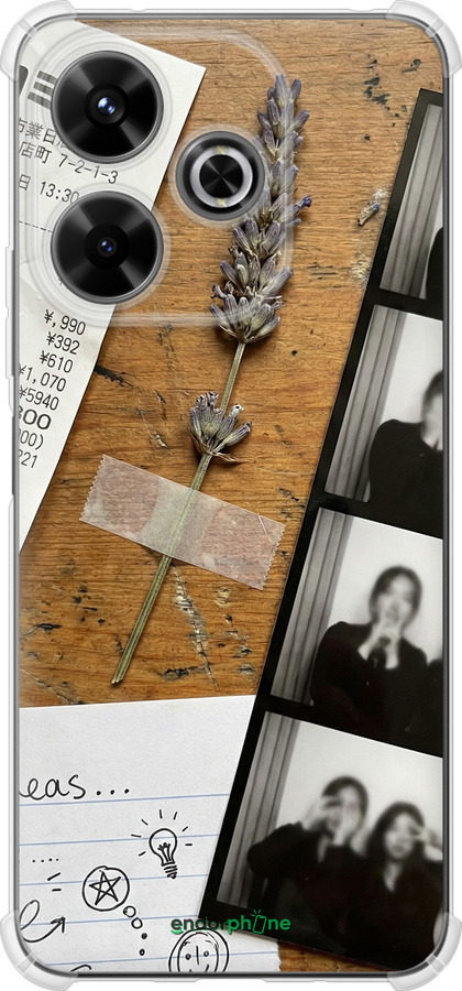 Силикон с усиленными углами чехол Aesthetic Scrapbook Collage для Xiaomi Poco M6 4G - 6773sp-3798 изображение 