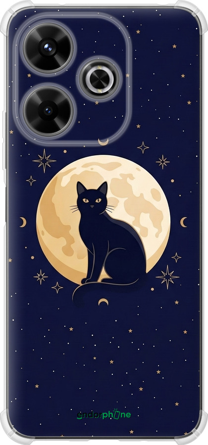 Силіконовий протиударний с посиленими кутами чехол Cute Cat Celestial/Witchy для Xiaomi Poco M6 4G - 6787sp-3798 изображение 