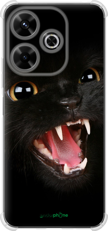 Силикон с усиленными углами чехол Чёрная кошка для Xiaomi Poco M6 4G - 932sp-3798 изображение 