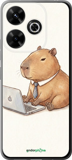 Силиконовый чехол 'Funny Capybara CEO Working' для Xiaomi Redmi 13 4G изображение 1