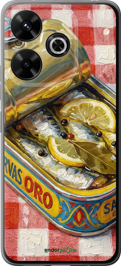 Силиконовый чехол Vintage Sardine Tin Phone для Xiaomi Redmi 13 4G - 6772u-3751 изображение 