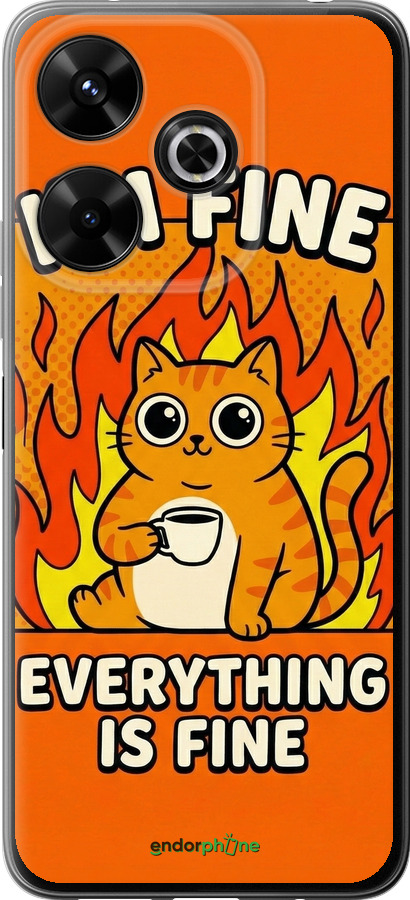 Силіконовий чехол Funny Cat для Xiaomi Redmi Note 13R 5G - 6786u-3797 изображение 