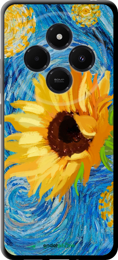 TPU чехол Квіти жовто-блакитні  для Xiaomi Redmi 14C - 5308b-3768 изображение 