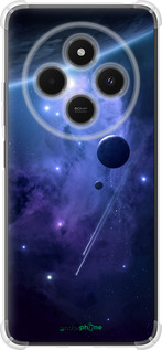 Силикон с усиленными углами чехол Планеты в синем космосе для Xiaomi Poco M7 - 171sp-4141 изображение 