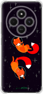 Силикон с усиленными углами чехол Лисички в космосе для Xiaomi Poco M7 - 4519sp-4141 изображение 