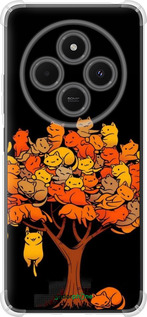 Силикон с усиленными углами чехол Дерево и котики для Xiaomi Poco M7 - 6516sp-4141 изображение 