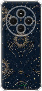 Силикон с усиленными углами чехол Celestial Harmony: Sun & Moon Gold Mystic Pattern для Xiaomi Poco M7 - 6778sp-4141 изображение 