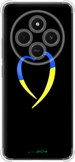Силикон с усиленными углами чехол Жёлто-голубое сердце для Xiaomi Poco M7 - 885sp-4141 изображение 