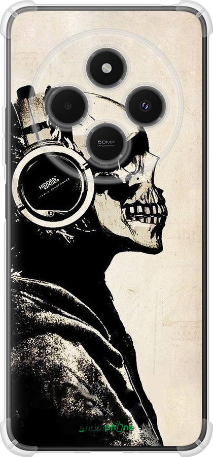 Силикон с усиленными углами чехол Скелет-меломан v2 для Xiaomi Poco M7 - 1200sp-4141 изображение 