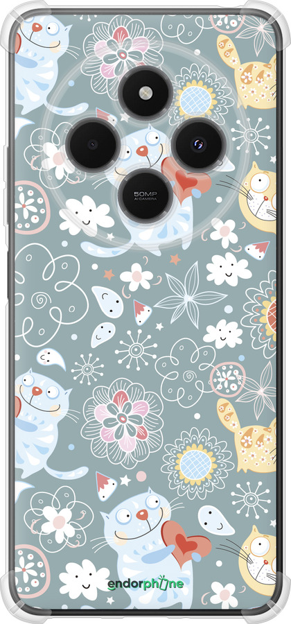 Силикон с усиленными углами чехол Котята v3 для Xiaomi Poco M7 - 1223sp-4141 изображение 