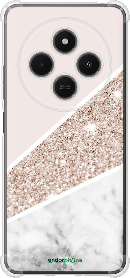 Силикон с усиленными углами чехол Пастельный мрамор для Xiaomi Poco M7 - 4342sp-4141 изображение 