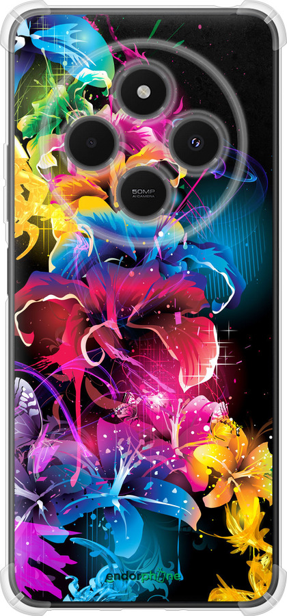 Силикон с усиленными углами чехол Абстрактные цветы для Xiaomi Poco M7 - 511sp-4141 изображение 