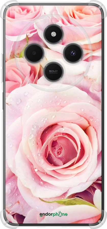 Силикон с усиленными углами чехол Розы для Xiaomi Poco M7 - 525sp-4141 изображение 
