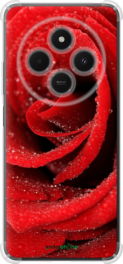 Силикон с усиленными углами чехол Красная роза для Xiaomi Poco M7 - 529sp-4141 изображение 