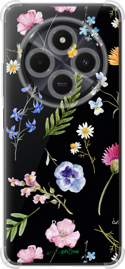 Силикон с усиленными углами чехол Цветочный фон v2 для Xiaomi Poco M7 - 5472sp-4141 изображение 