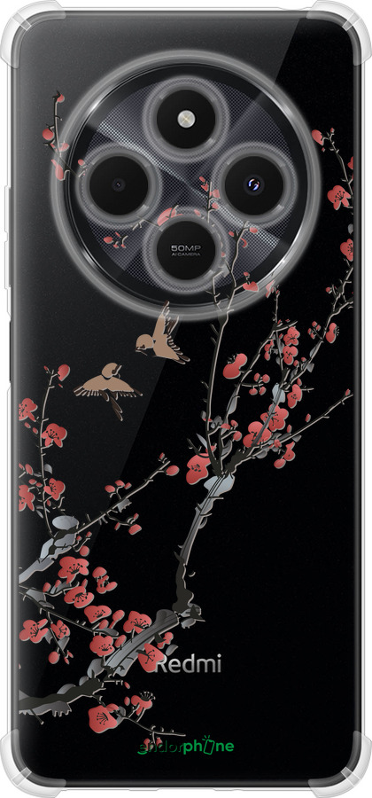 Силикон с усиленными углами чехол Сакура v2 для Xiaomi Poco M7 - 5538sp-4141 изображение 
