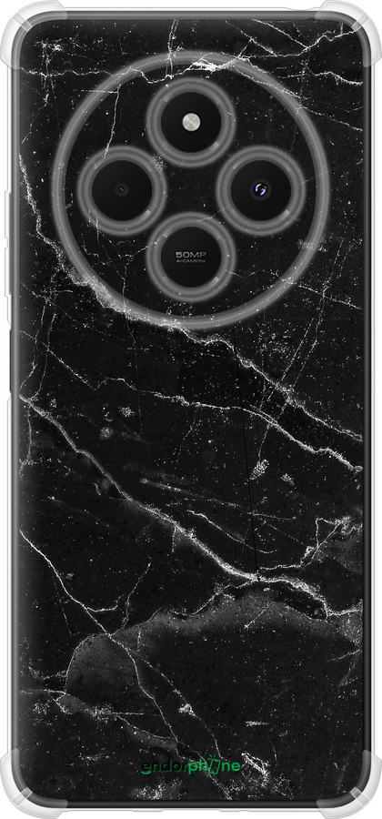 Силикон с усиленными углами чехол Черный мрамор v2 для Xiaomi Poco M7 - 5568sp-4141 изображение 
