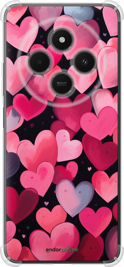 Силикон с усиленными углами чехол Сердечки 4 для Xiaomi Poco M7 - 5662sp-4141 изображение 