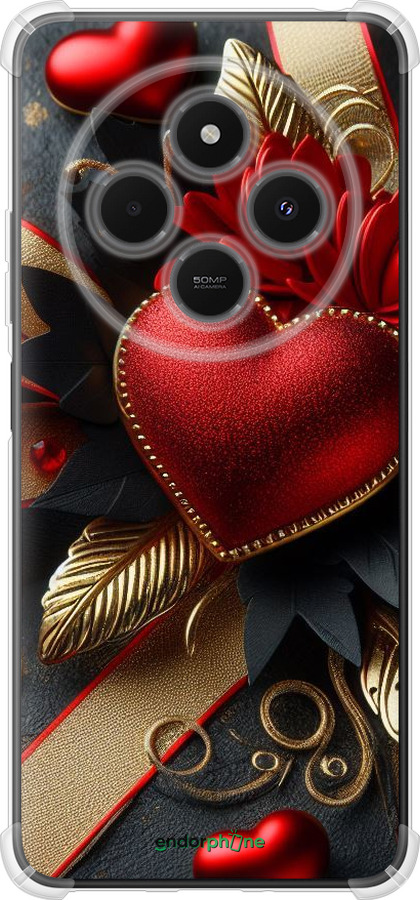 Силикон с усиленными углами чехол Сердечки v2 для Xiaomi Poco M7 - 5832sp-4141 изображение 