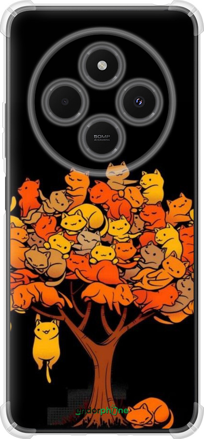 Силикон с усиленными углами чехол Дерево и котики для Xiaomi Poco M7 - 6516sp-4141 изображение 