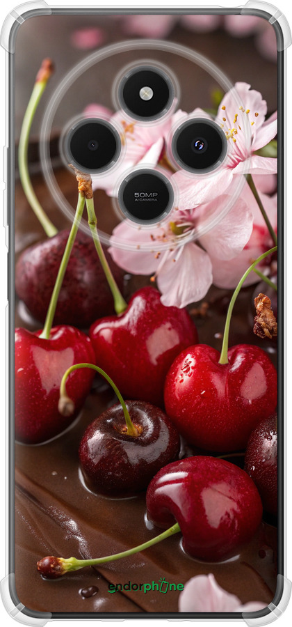 Силикон с усиленными углами чехол Вишня в шоколаде для Xiaomi Poco M7 - 6698sp-4141 изображение 