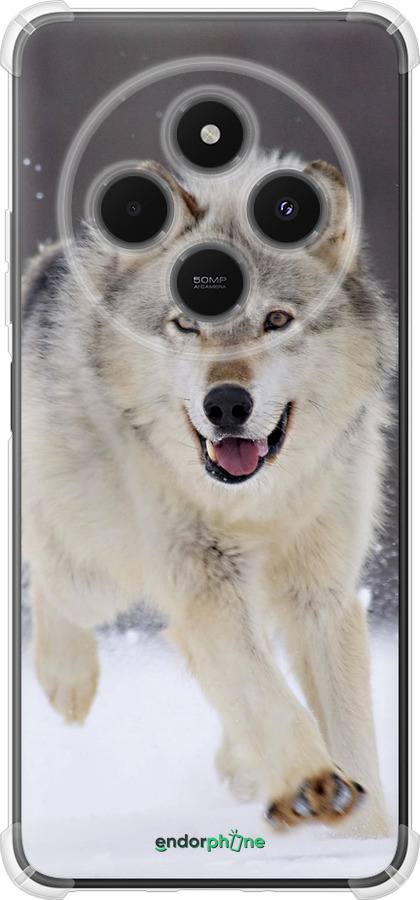 Силикон с усиленными углами чехол Бегущий волк для Xiaomi Poco M7 - 826sp-4141 изображение 