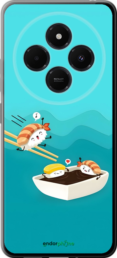 Силиконовый чехол Суши для Xiaomi Redmi 14C - 6354u-3768 изображение 