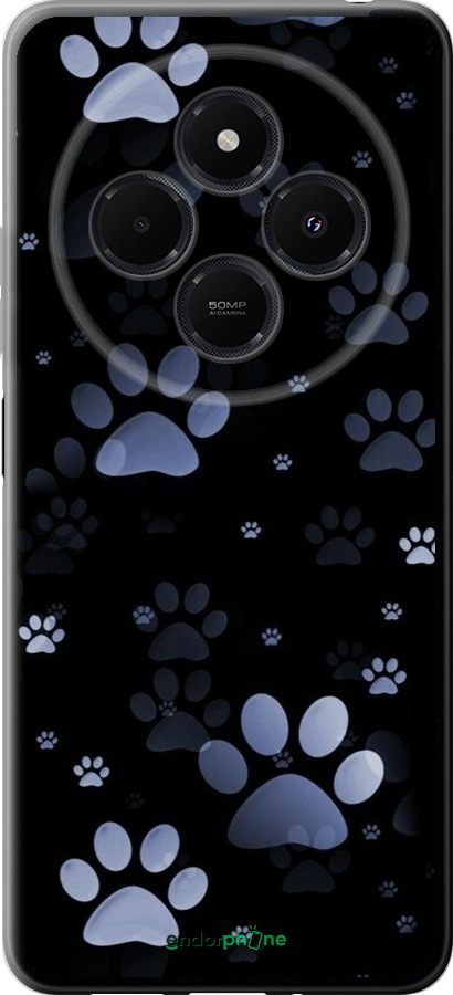 Силіконовий чехол З синіми відбитками лап для Xiaomi Poco C75 - 6441u-3937 изображение 