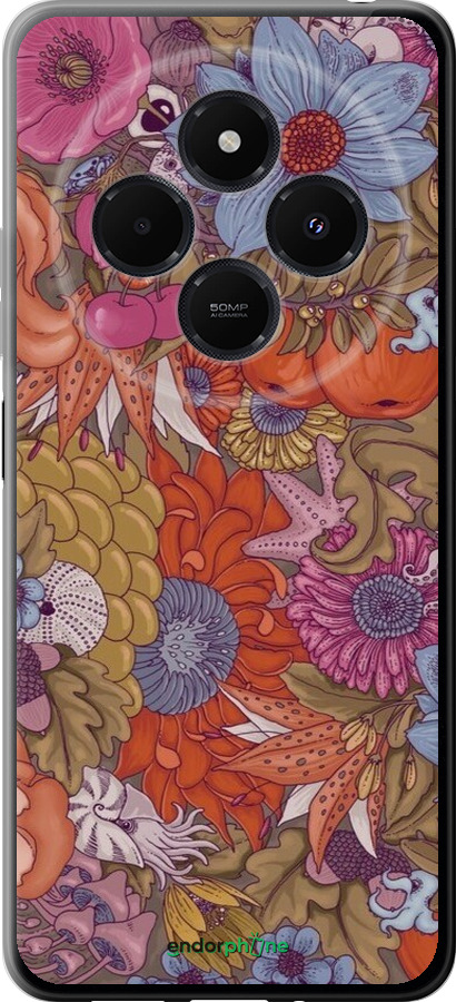 Силіконовий чехол Абстрактні  квіти для Xiaomi Redmi 14C - 6526u-3768 изображение 