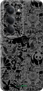 Силиконовый чехол Чёрно-серый стикер бомбинг для Xiaomi Redmi 15 4G - 2432u-4136 изображение 