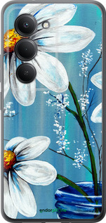 Силиконовый чехол Красивые арт-ромашки для Xiaomi Redmi 15 4G - 4031u-4136 изображение 