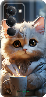 Силіконовий чехол Білий кіт для Xiaomi Redmi 15 4G - 5646u-4136 изображение 