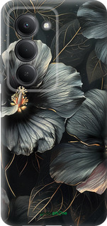 Силіконовий чехол Чорні квіти для Xiaomi Redmi 15 4G - 6031u-4136 изображение 