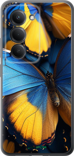 Силиконовый чехол Желто-голубые бабочки для Xiaomi Redmi 15 4G - 6046u-4136 изображение 