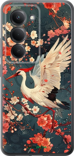 Силиконовый чехол Сакура и аист для Xiaomi Redmi 15 4G - 6108u-4136 изображение 