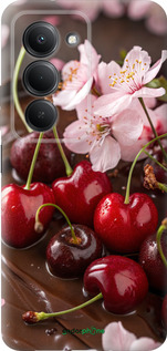 Силиконовый чехол Вишня в шоколаде для Xiaomi Redmi 15 4G - 6698u-4136 изображение 
