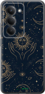 Силиконовый чехол Celestial Harmony: Sun & Moon Gold Mystic Pattern для Xiaomi Redmi 15 4G - 6778u-4136 изображение 