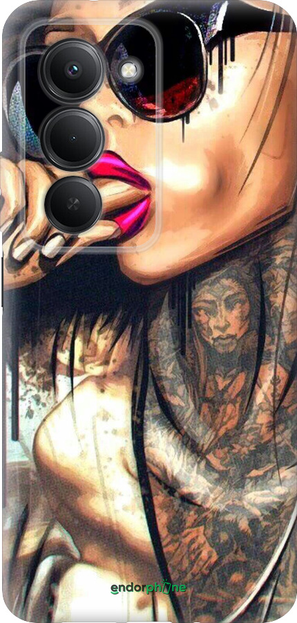 Силіконовий чехол Дівчина в тату для Xiaomi Redmi 15 4G - 4001u-4136 изображение 