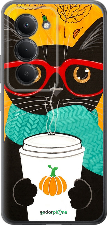 Силиконовый чехол Осенний кот для Xiaomi Redmi 15 4G - 4026u-4136 изображение 